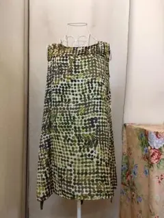 ギャバジンKT　グリーン　ドット　ノースリーブ