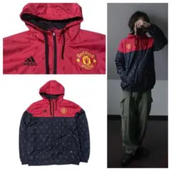 マンチェスターユナイテッドアディダストラックジャケット赤黒L y2kベッカム