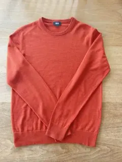 UNIQLO メリノウール100% クルーネックセーター　オレンジ
