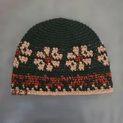 a166　秋冬春　クラッシャーハット クロシェハット　ニット帽