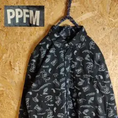 PPFM　総柄シャツ　モノトーン　七分丈のサムネイル