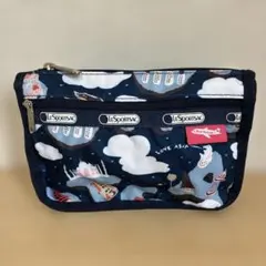 LeSportsac アジア風景ポーチ ネイビー