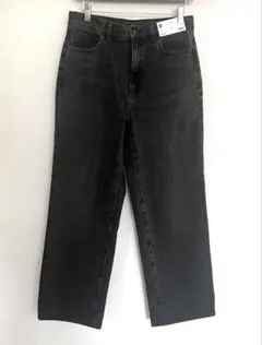【新品未使用】GU ハイライズストレートジーンズ L ダークグレー