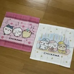 ちいかわ ハンドタオル 2枚セット　うさぎ　ハチワレ　ピンク　白