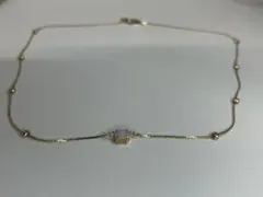 K18GF ネックレス ストーン付き ゴールドカラー