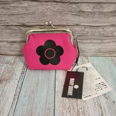 ☆未使用☆MARY QUANT がま口財布 小銭入れ コンパクト レザー ピンク