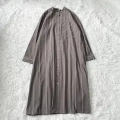 新品タグ付✨現行クロスアンドクロス マルチストライプワッシャーシャツワンピース