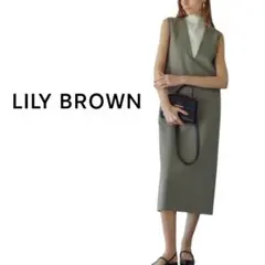 LILY BROWN ノースリーブ Vネック ワンピース