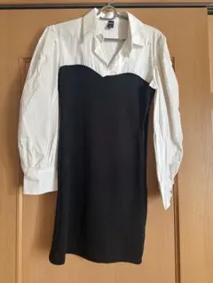 シャツドレス ホワイト・ブラック 長袖