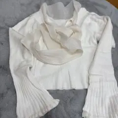 ホワイト リブニット フリーサイズ