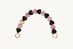 LOUVINI ハンドストラップ PETIT CUORE BLACK-PINK