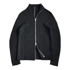 ウール100% ドライバーズニット ハイネック ダブルジップ 00s 日本製