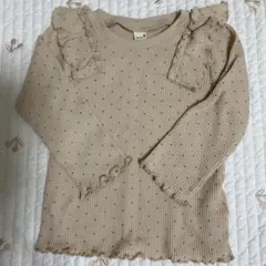 après les cours フリルリブ長袖Tシャツ 80