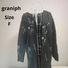【入手困難☆graniph】おぐらかおりコラボ　刺繍　黒ワンピース　サイズF