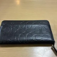 COACH シグネチャー エンボス 長財布 ブラックのサムネイル
