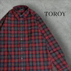 TOROY チェック柄 長袖 ネルシャツ 長袖シャツ 刺繍ロゴ　アメカジのサムネイル
