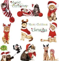クリスマス 窓ステッカー 飾り クリスマス 猫ステッカー インテリア 猫 シール