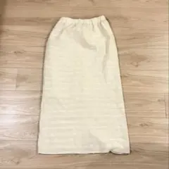 ホワイト スリット入り ロングスカート　レトロガール