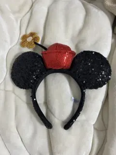 ディズニー カチューシャ ミニー　スパンコール　花　ミニーマウス