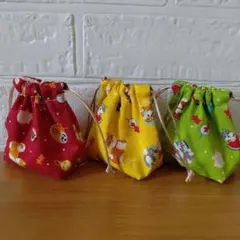 ミニミニ巾着ポーチ　ハンドメイド　柴犬夏柄