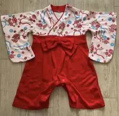 70 花柄リボン着物風ロンパース