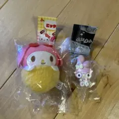 ミックスフライ＆めがねっこちゃんマスコットセット　マイメロ　ガチャガチャサンリオ