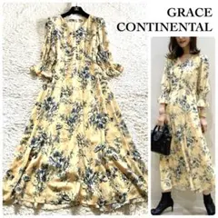 【極美品 23AW】グレースコンチネンタル モノトーン ボタニカルワンピース