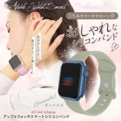 アップルウォッチ バンド ベルト シリコン 45mm 女性 ガンメタル
