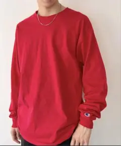 Champion 赤 長袖カットソー ロンT