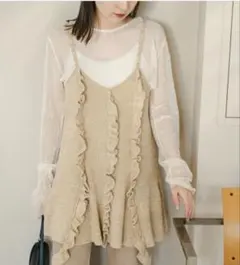 【Kastane】ニットフリルキャミワンピース