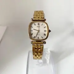新品電池　SEIKO エクセリーヌ　腕時計　スクエア　ゴールド　ローマン文字