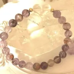 水晶ハート♡ガーデンアメジストデザインブレス　16センチ