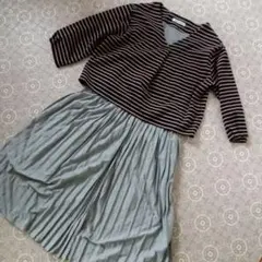BACK NUMBER ボーダー柄 ロングワンピース L