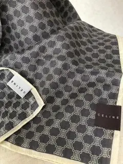 CELINE セリーヌ★レア柄マカダム柄大判ハンカチミニスカーフ◆膝掛け