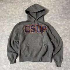 Champion カレッジロゴ パーカー CSUF グレー M 刺繍　メンズ古着