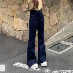 GRL グレイル ハイウエストフレアデニムパンツ[fo2243]