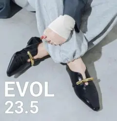 EVOL　イーボル フラットパンプス　 フラットシューズ 23.5　レザー　黒