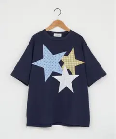 CIAOPANIC 半袖Tシャツ ネイビー　スターパッチワークTシャツ