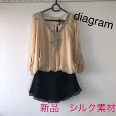 新品diagram 春ドルマンシルクビジューワンピース　定価39900のサムネイル