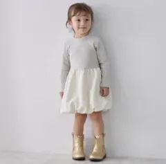 【プティマイン】 petit main 裾バルーンドッキングワンピース