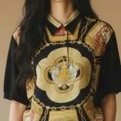 レア！ 極美品✨ HERMES ポロシャツ シルク カシミヤ混 ニット 切り替えのサムネイル