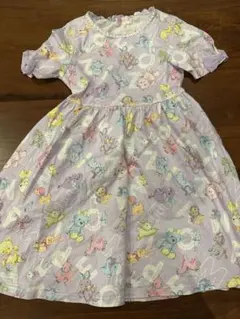 メゾピアノ 薄紫色 動物柄 ワンピース 130cm