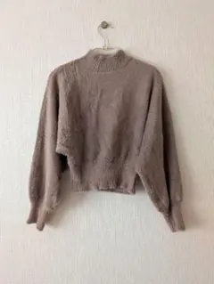 MERCURYDUO ブラウン ショート丈シャギーニット