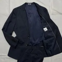 美品✨SUIT SELECT セットアップ 紺 ストライプ ペイズリー柄 Y4
