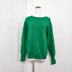 ur’s プルオーバーリブニット グリーン（M）体型カバー セーター 上品