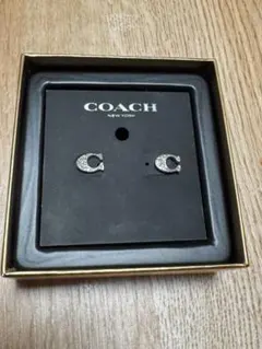 COACH シグネチャー Cロゴ ピアス シルバー