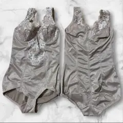 2枚セット【新品未使用】ボディスーツ B80L 補整下着　Lサイズ　ベージュ