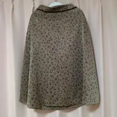プロポーション　膝丈　豹柄　スカート　フレアスカート