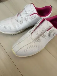 Callaway BOA 女性用ゴルフシューズ ホワイト/ピンク Callaway キャロウェイ ゴルフシューズ ダイヤル式 BOA レディース
