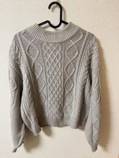 グレー ケーブルニット セーター　INGNI